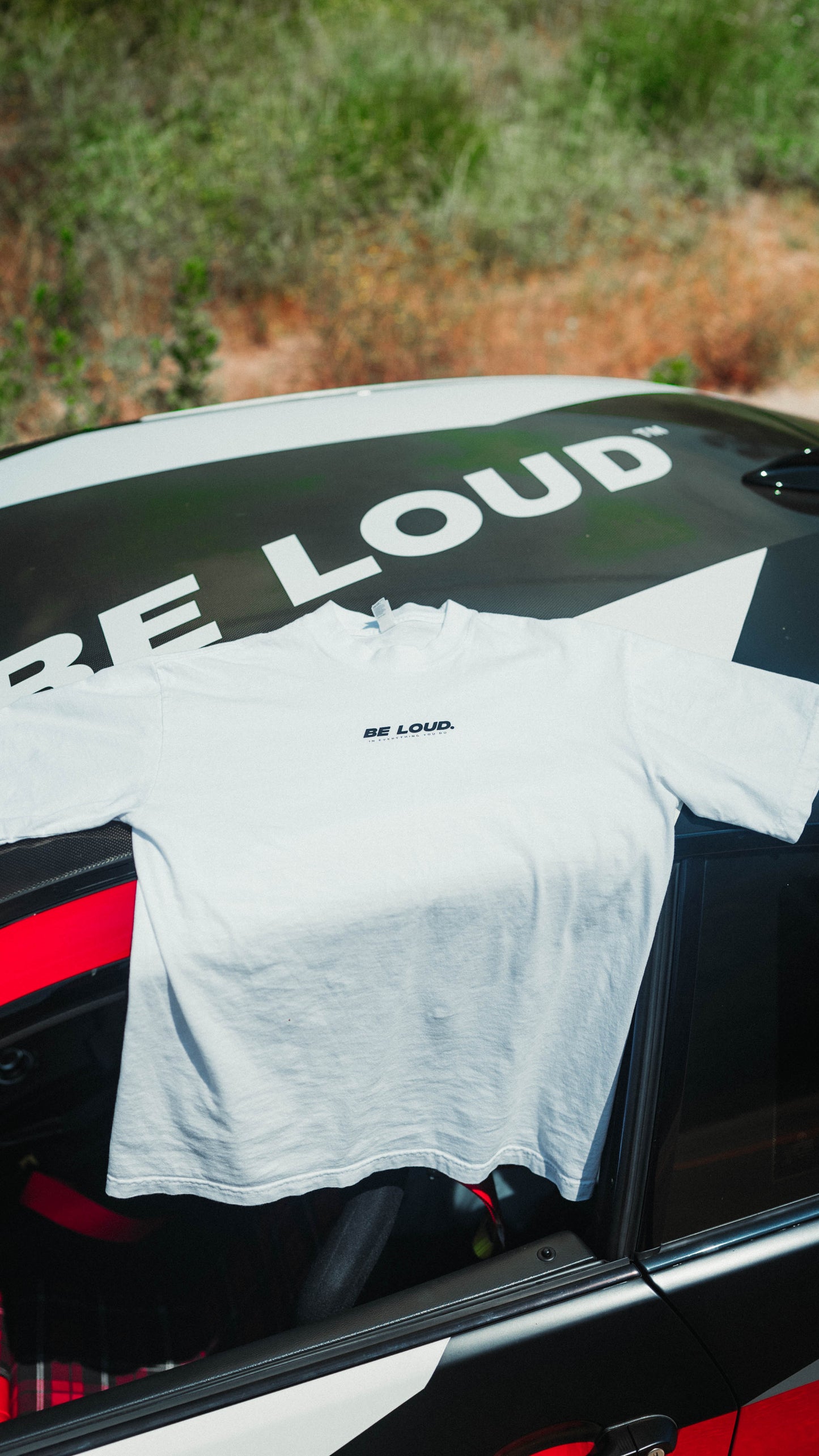 White 'BE LOUD.' Crew Neck